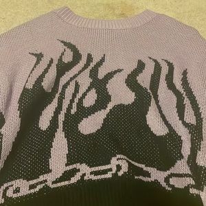 Purple fire sweater SHEIN